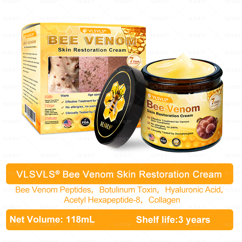 Made and Shipped from USA ✨ VLSVLS® Bee Venom Skin Restoration Cream with Collagen & Matrixyl 3000 | Obesity🔥 Sagging Skin, Fine Lines, Loss of Firmness, Flat Bust, Drooping Hips, and More🔥 LAST DAY 80% OFF 🗽